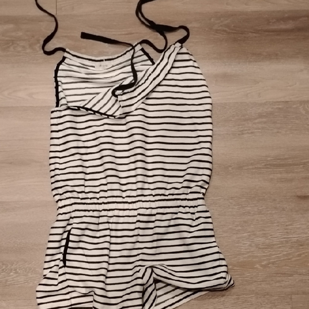 Madewell Black and White Striped Top